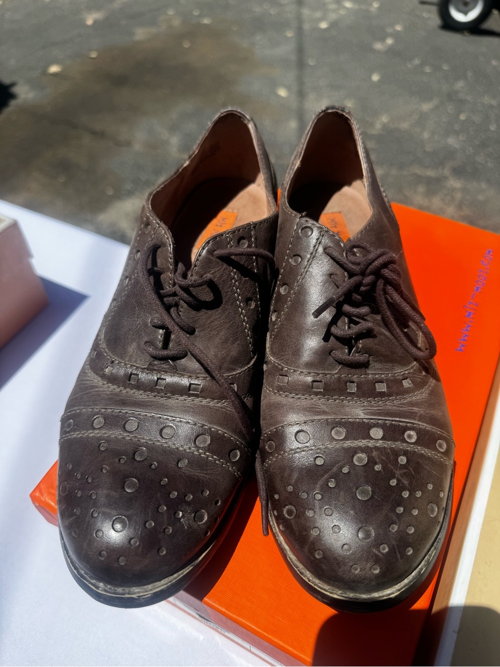 Miz Mooz Monaco Oxford Shoes | Brown Leather | Size 9